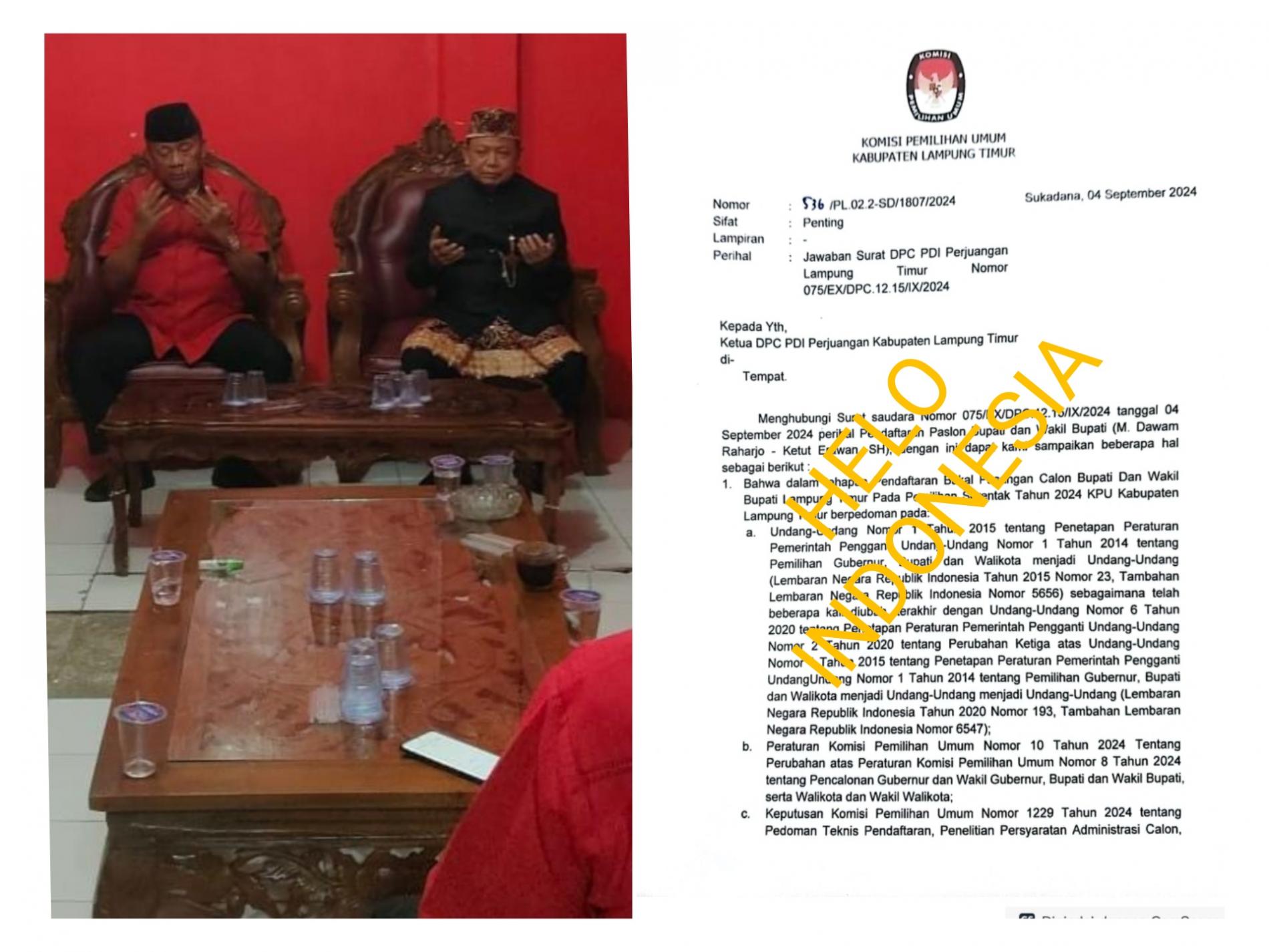Dawam-Ketut Gagal Daftar KPU Lamtim Gara-Gara Silon