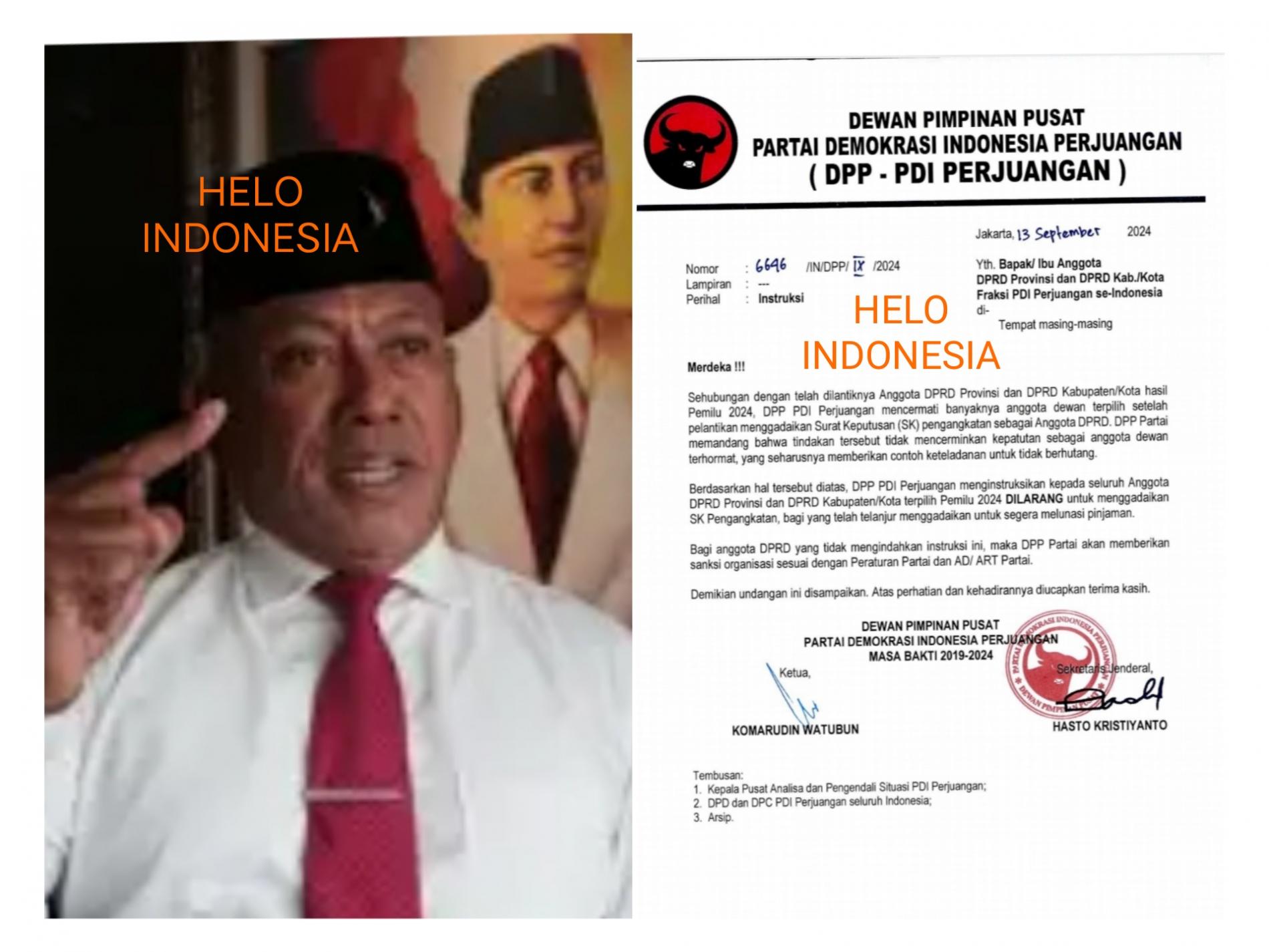 Anggota DPRD PDIP Dilarang Gadaikan SK Buat Ngutang