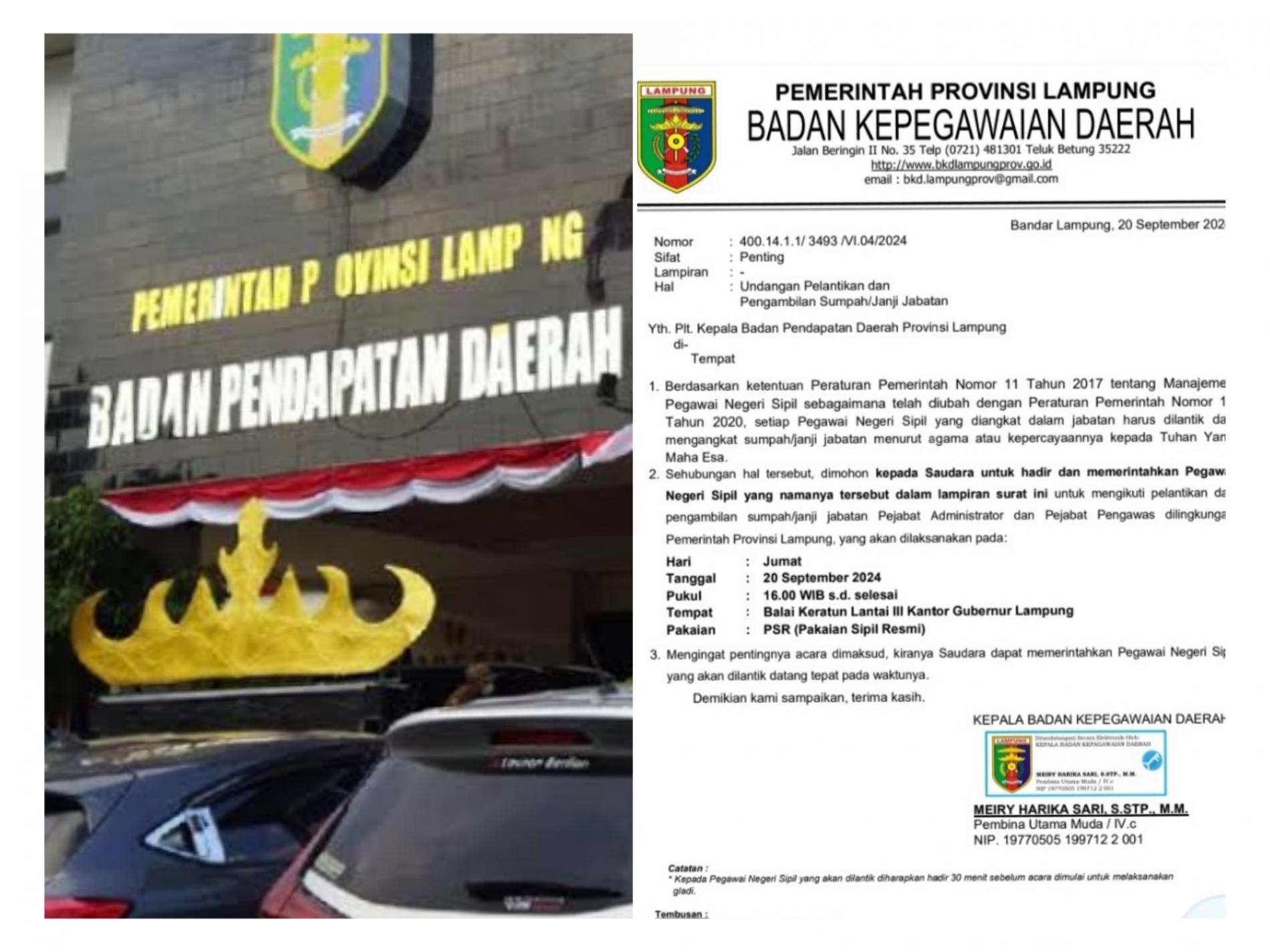 Bongkar Pasang Besar-Besaran Pejabat di Bapenda Lampung