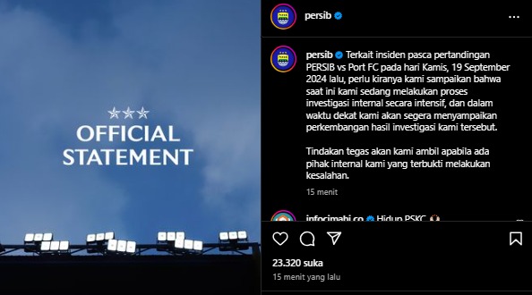 Persib Bandung Akan Tindak Tegas Pemain yang Terbukti Lakukan Intimidasi !