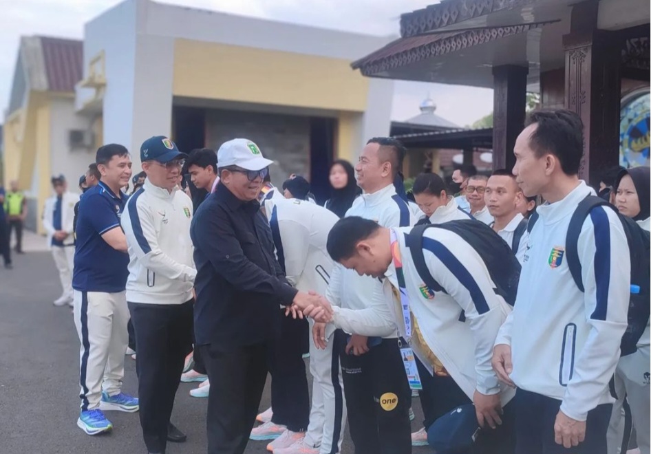 Pj. Gubernur Lampung sambut kepulangan para Atlit dan berikan Apresiasi kepada Kontingen Lampung pada PON XXI 2024 Aceh-Sumut.