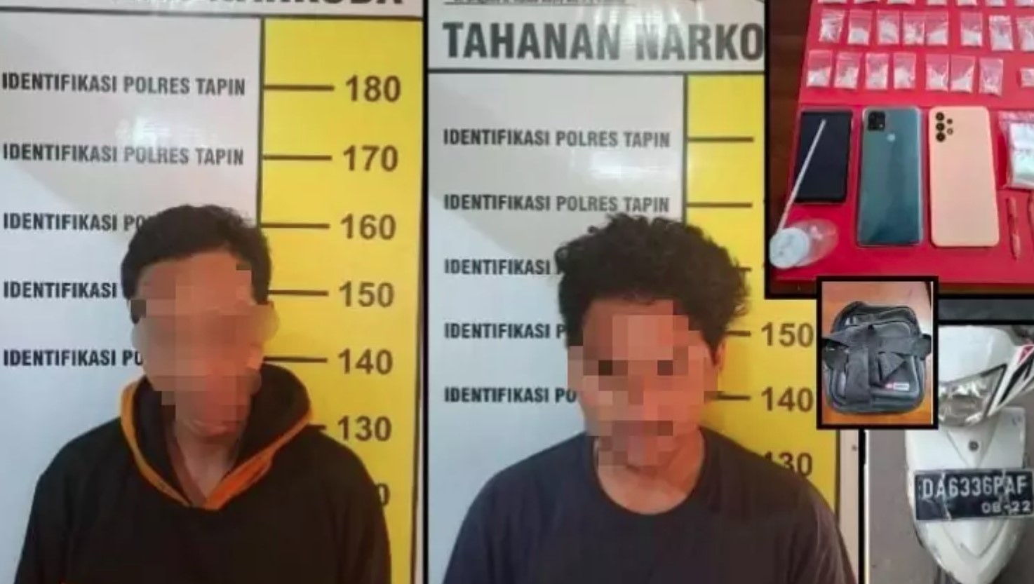 Dua Pengedar Narkotika Terjaring Operasi Polres Tapin, 22 Paket Sabu Disita