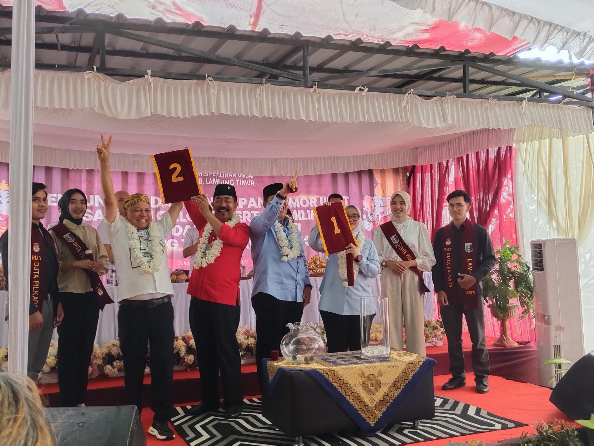 KPU Lampung Timur Mengundi Nomor Urut Paslon Bupati dan Wakil Bupati Pilkada 2024