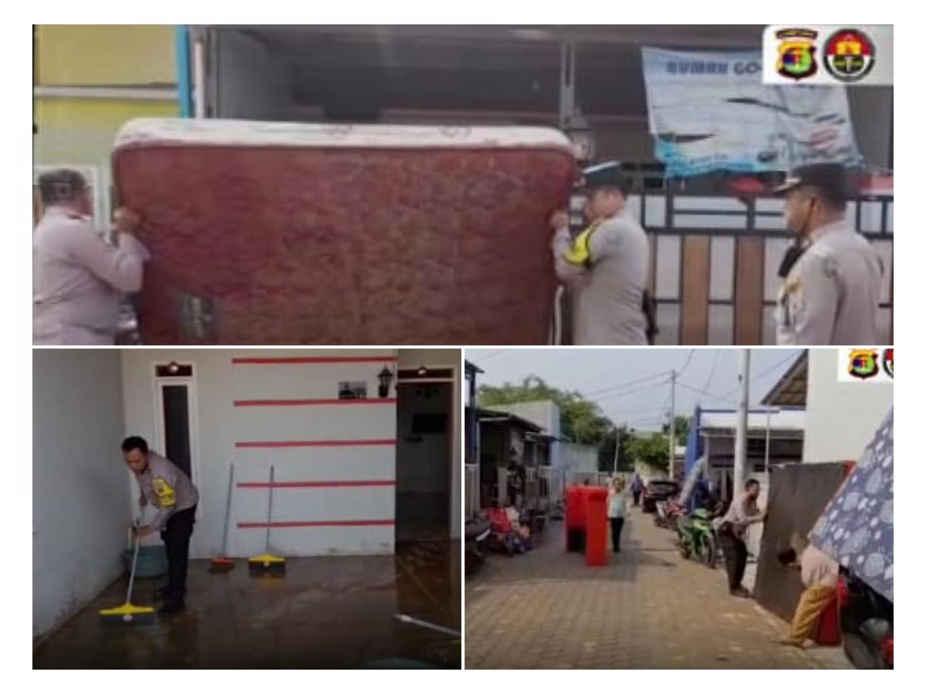 BPBD Balam Nilai Banjir Hanya Genangan, Polisi yang Bantu Warga