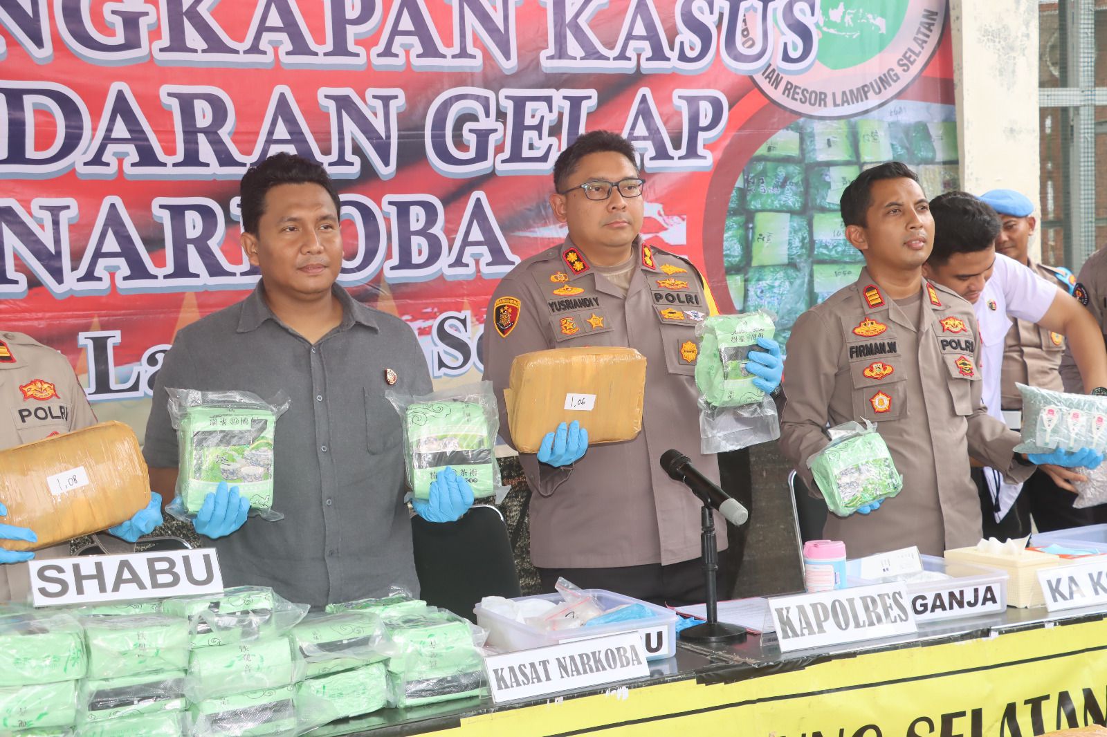 Polres Lamsel Ungkap Jaringan Narkoba Lintas Provinsi Senilai Rp75 M