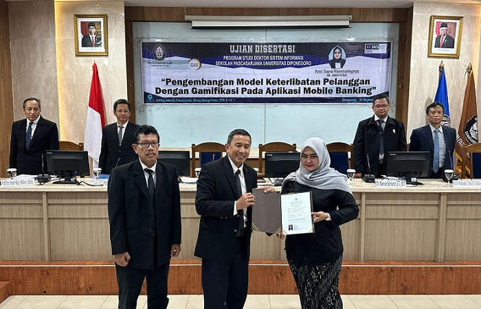 Teliti Keterlibatan  Pelanggan dengan Gamifikasi pada Aplikasi m-Banking,  Putri Taqwa Raih Doktor di Undip