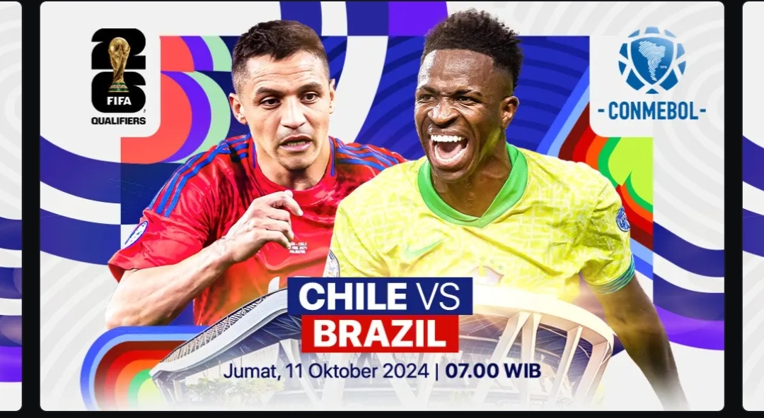 Live Streaming Kualifikasi Piala Dunia 2026 Zona Conmebol : Chile vs Brasil, Skor sementara 1-1