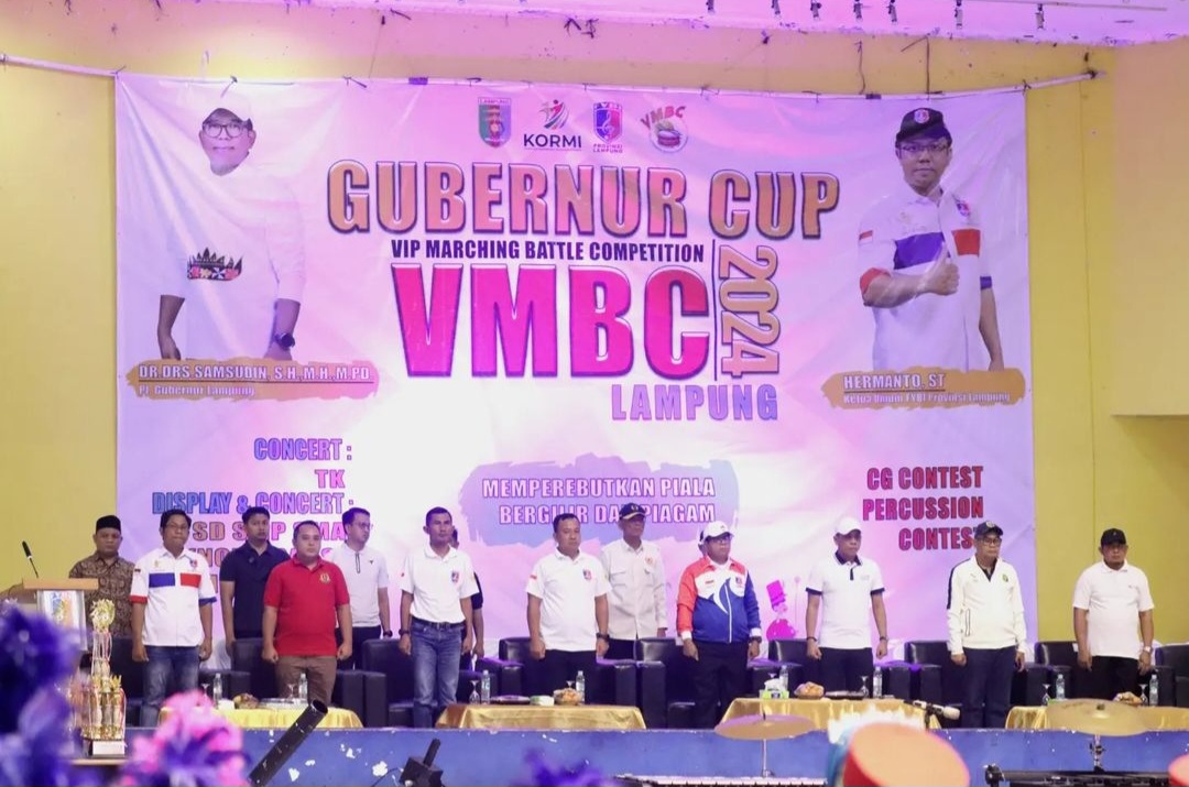 Pj. Gubernur Lampung Buka Kejuaraan Gubernur Cup VIP Marching Band Competition 2024, Dorong Pengembangan Bakat Muda.