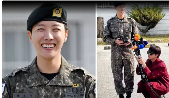 Jin BTS Menjadi Penyangga Mikrofon Manusia untuk J-Hope Saat Memberikan Pidato Setelah Keluar dari Wajib Militer