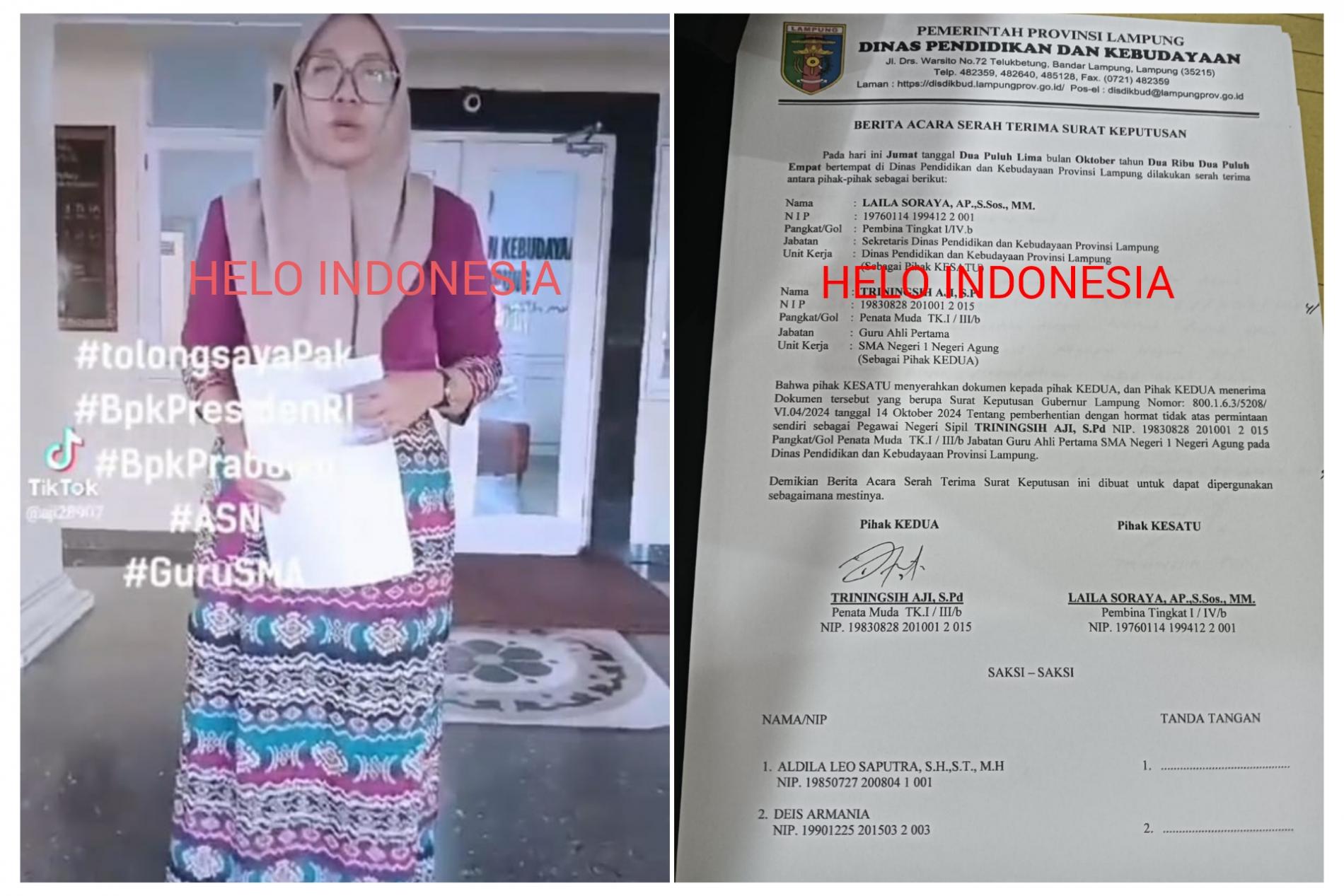 Curhat ke Prabowo, Guru Baru Sembuh Caesar Malah Dipecat Disdikbud Lampung