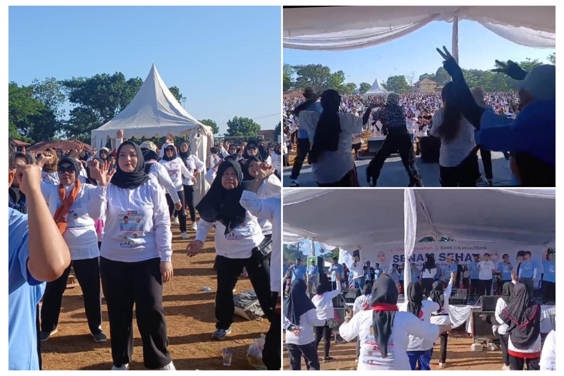 Rahmawati Herdian Ikut Senam Eva-Deddy dengan Warga Kemiling