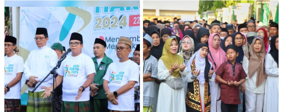 Pj. Gubernur Lampung Samsudin Lepas Jalan Sehat Sarungan Peringatan Hari Santri Nasional ke-10