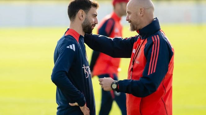 Kapten Man United Bruno Fernandes Buka Suara Soal Pemecatan Erik ten Hag