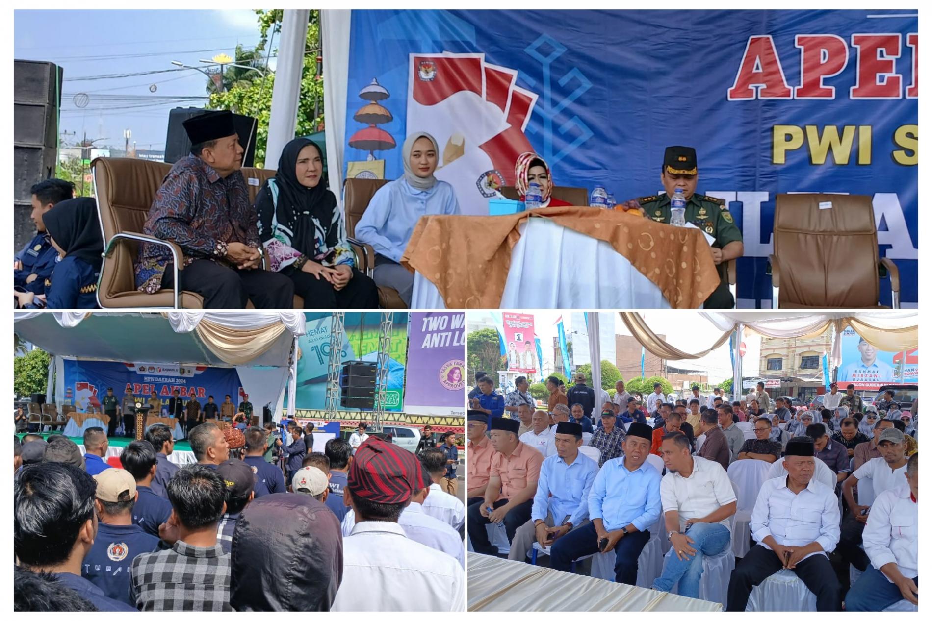 PWI Lampung Apel Akbar Jaga Pemilu Damai dengan KPU, Bawaslu, dan Cakada