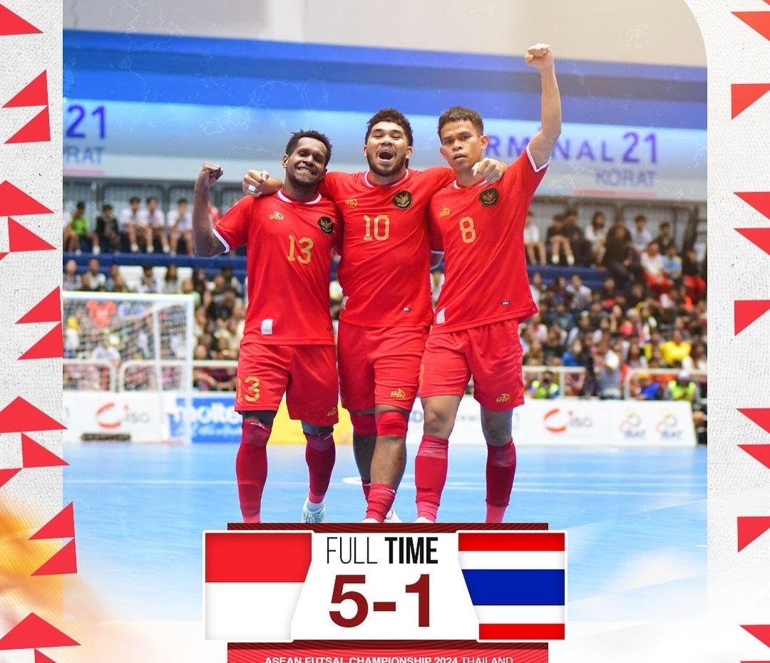 Kalahkan Thailand di Semifinal Dengan Skor 5-1, Indonesia akan Bertemu Vietnam di Final ASEAN Futsal Championship 2024