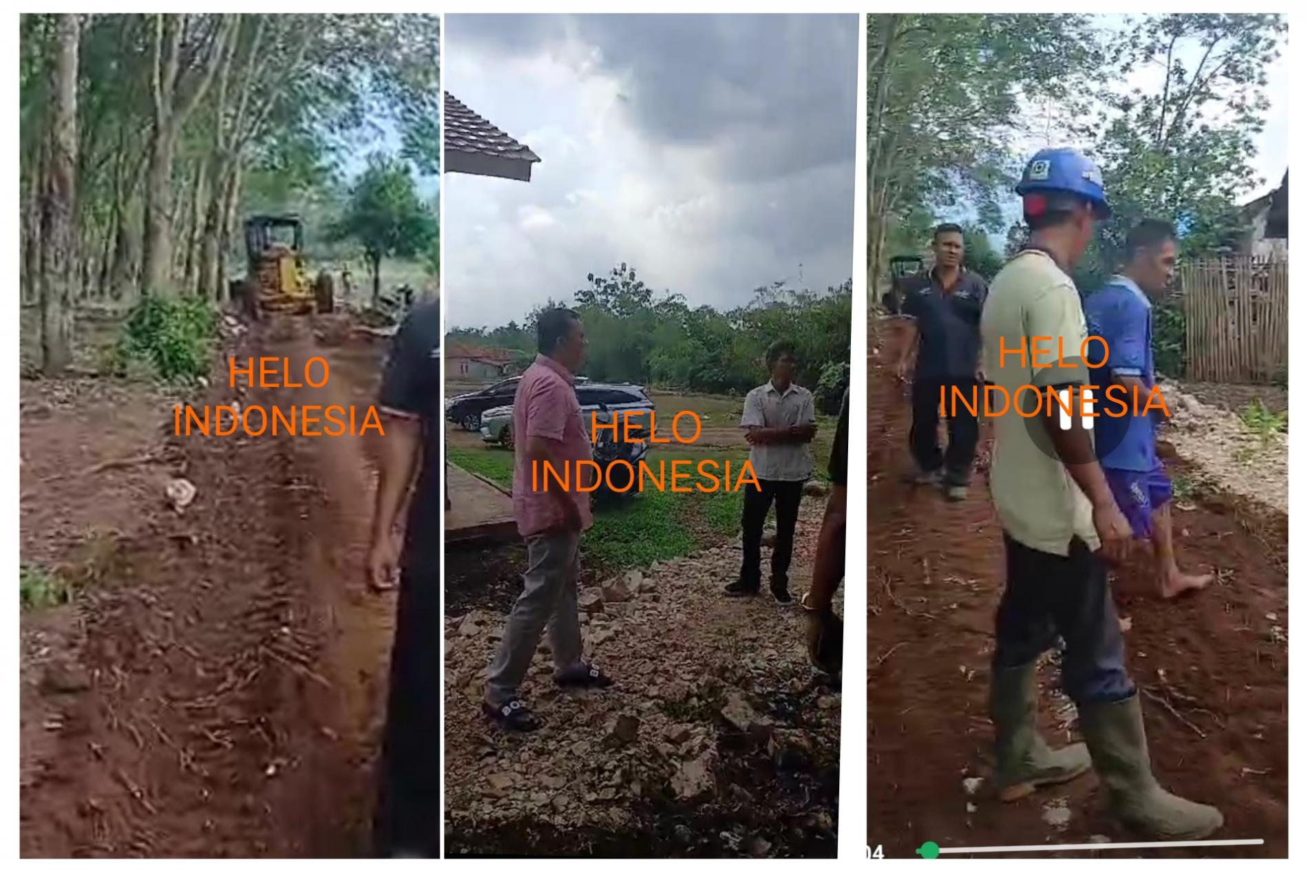 Cabup Aries Sandi Terekam Hampiri Pembuatan Jalan oleh Warga di Lahan PTPN