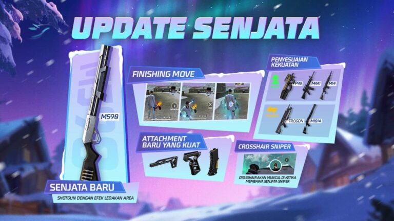 Daftar Senjata dan Karakter Free Fire yang Dapat Buff dan Nerf di Update Winterlands Aurora