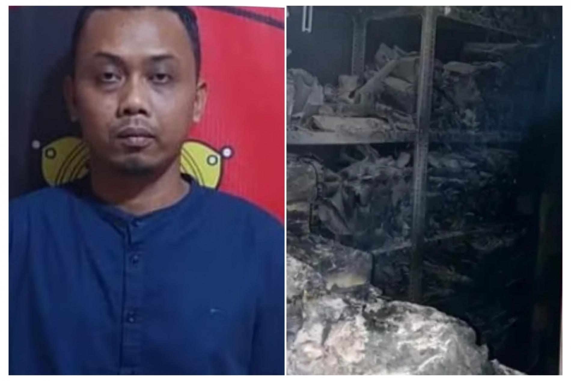 Dipecat, Mantan Satpam Bakar Ruang Kantor Pajak Pratama Kotabumi