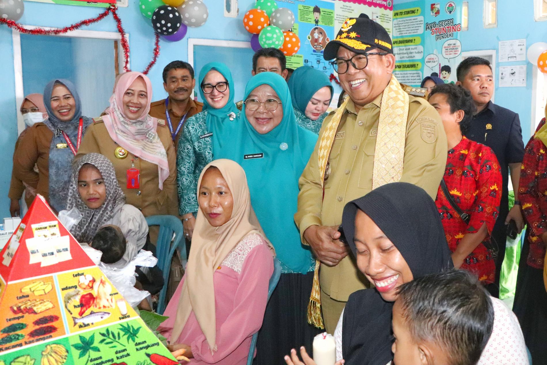 Pj. Gubernur Lampung Tinjau Pelayanan Posyandu dan Program Penanggulangan Stunting di Kabupaten Lampung Utara