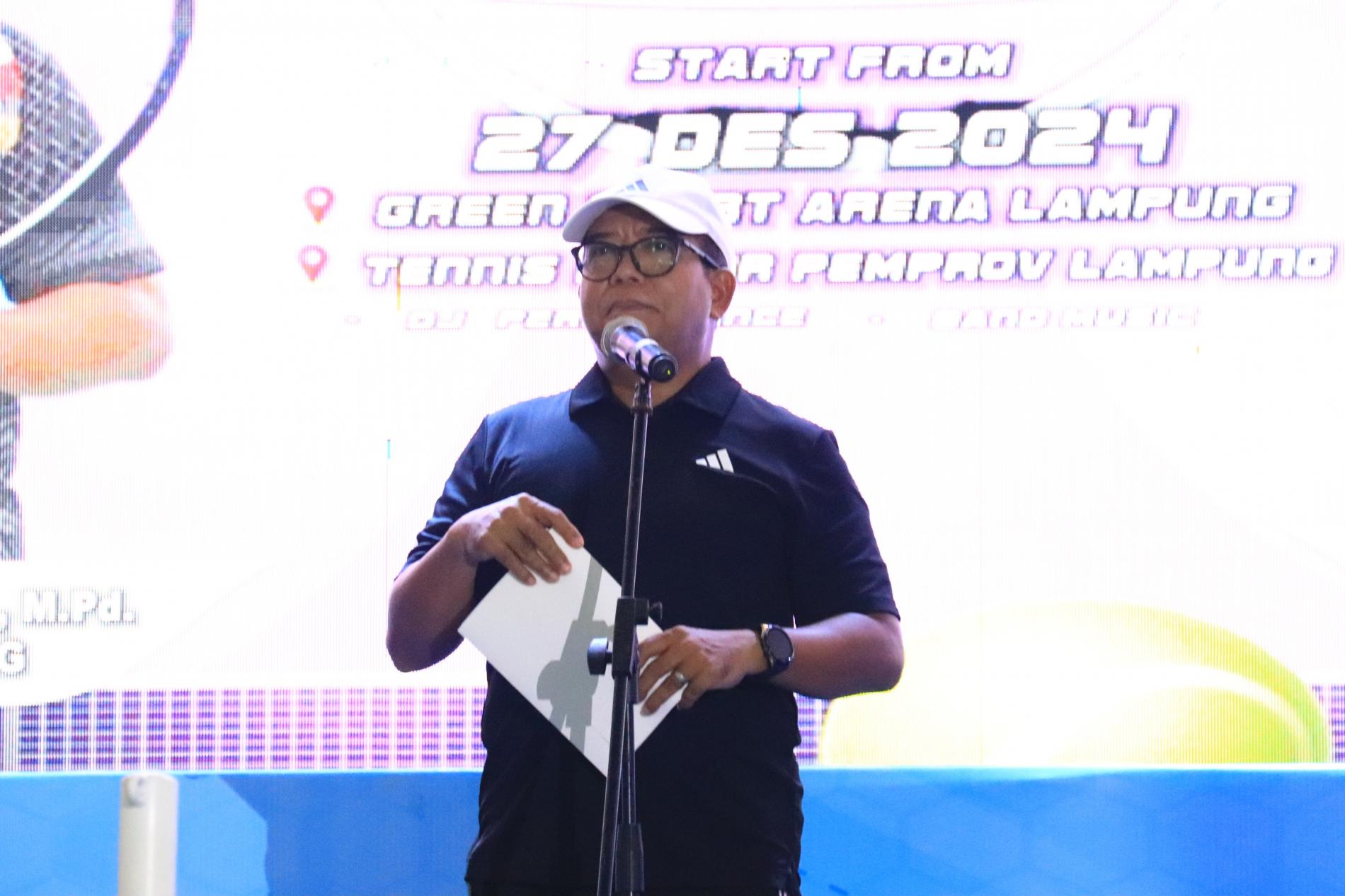 Buka Kegiatan Entertennis 2024, PJ Gubernur Lampung : Olahraga Adalah Sarana Yang Efektif Untuk Membangun Karakter dan Disiplin