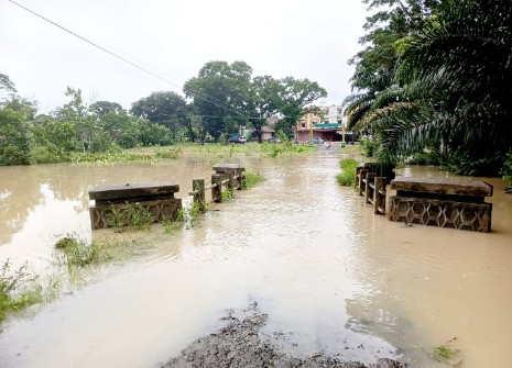 Hujan Deras, Beberapa Kampung Tergenang Luapan Sungai di Tulangbawang