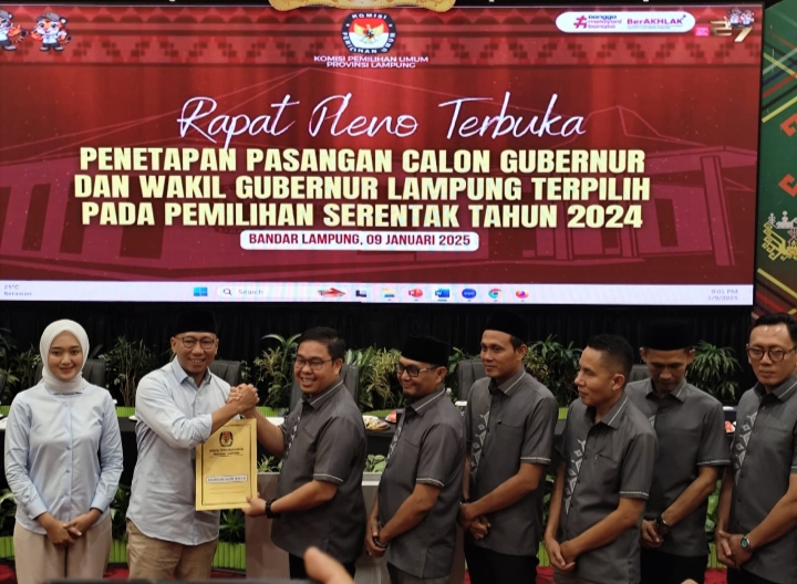 Mirza-Jihan Ditetapkan KPU Lampung sebagai Kepala Daerah
