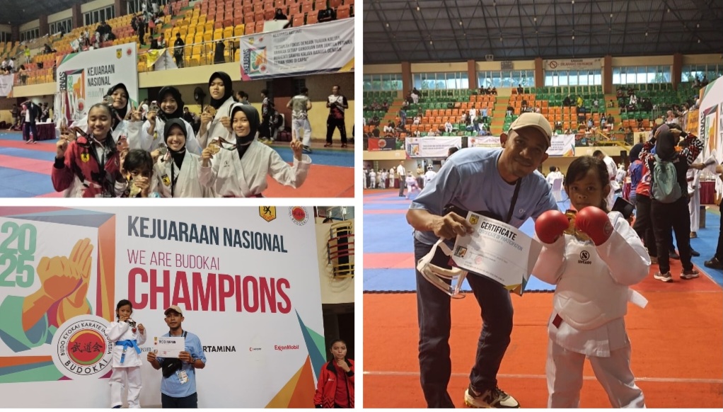Karateka Cilik Asal Way Jepara Borong Dua Medali Emas Pada Kejurnas Karateka Budokai 2025.