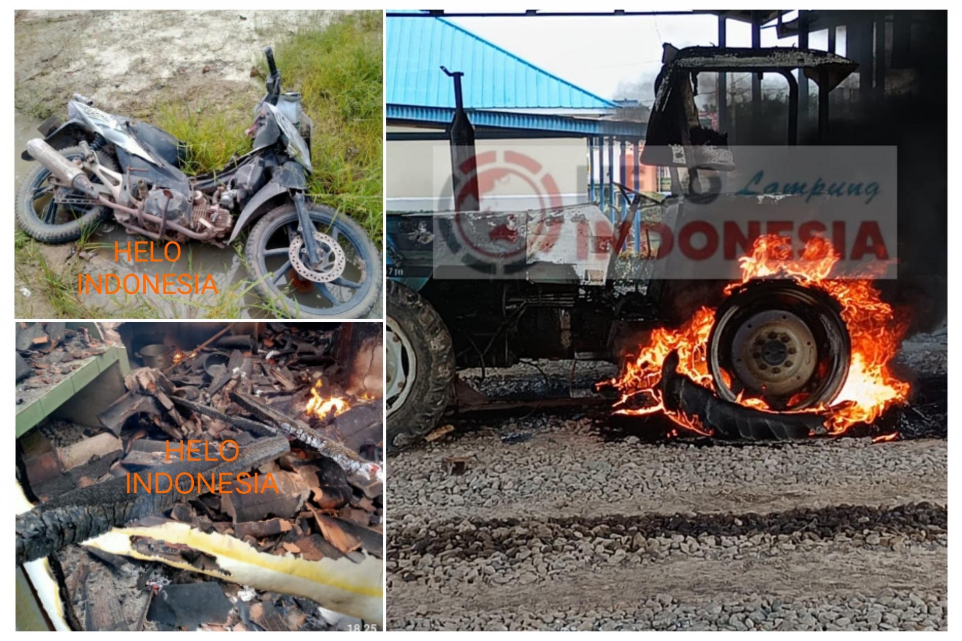 50 Ninja Bakar Traktor dan Perkantoran Perkebunan Sawit di Mesuji