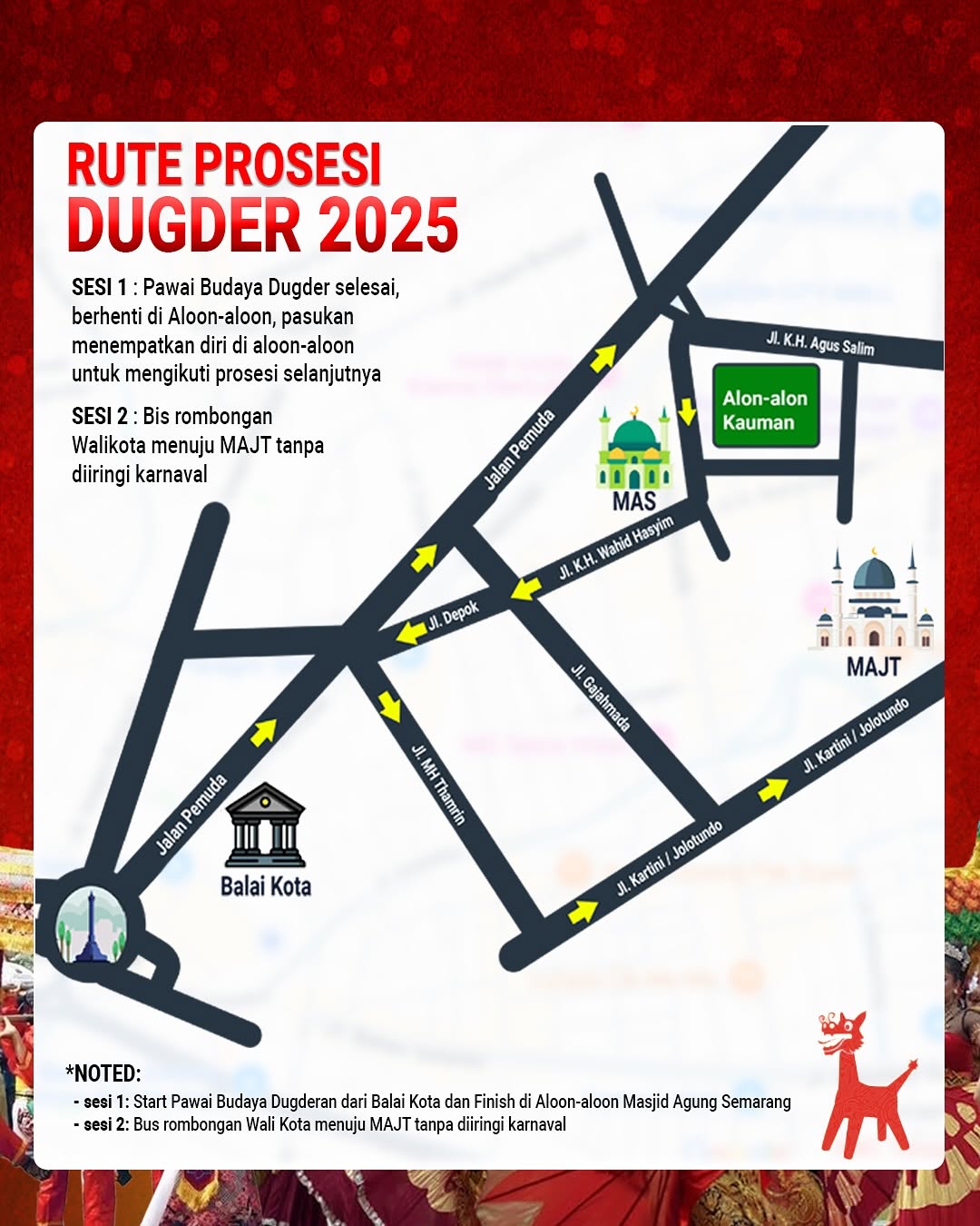 Warga Semarang, Mau Nonton Kirab Budaya Dugderan? Ini Rute yang Dilalui
