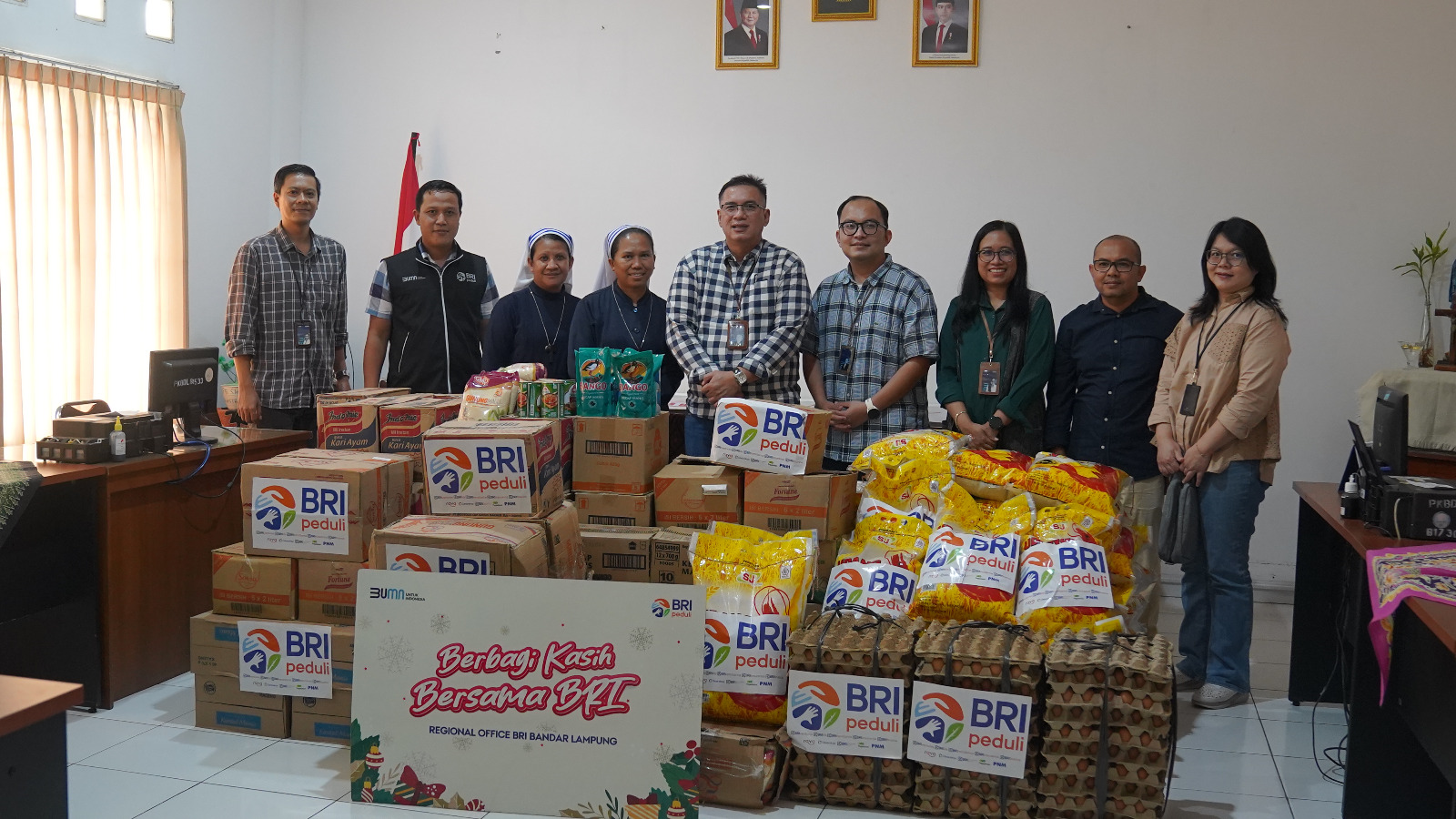 BRI Regional Office Bandar Lampung Kembali Salurkan Bantuan Sembako Dalam Rangka Natal 2024