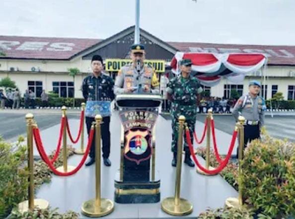 Polres Mesuji Gelar Upacaran  Pengaman Pospam Idul Fitri  1446 H   