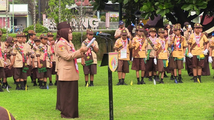 Bunda Musringah Harno Buka Pesta Siaga Pramuka Kwarcab Rembang, Ini Pesannya