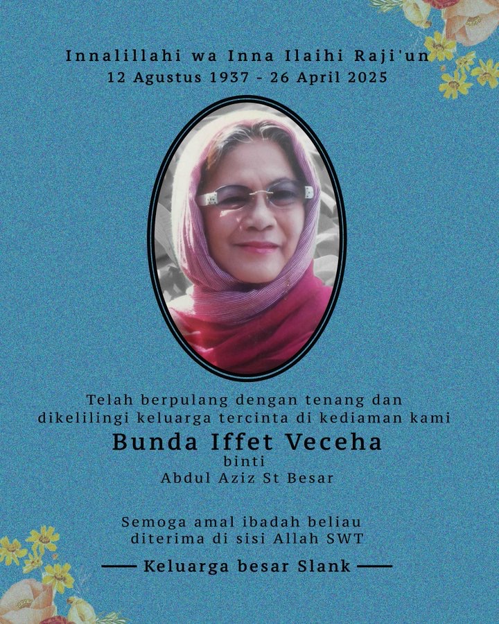 Selamat Jalan Bunda Iffet Veheca, Bundanya Slankers, Yang Terlalu Manis Untuk Dilupakan