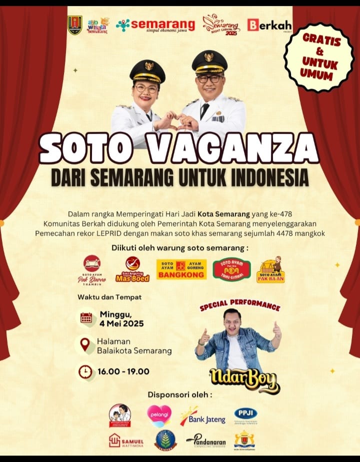 Hari Jadi Kota Semarang Dimeriahkan Semarang Night Carnival dan Soto Vaganza
