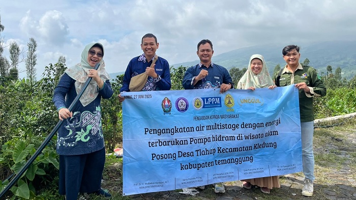 Gunakan Teknologi Hidram, Tim PkM USM Lakukan Pengangkatan Air di Wisata Posong
