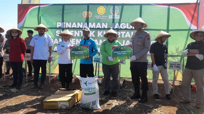 Polres Kendal Tanam Jagung Serentak di Lahan Seluas 15,9 Hektar