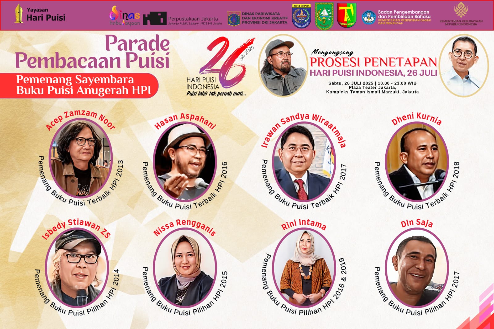 Penyair Lampung Isbedy , Tampil Dalam Parade Baca Puisi di Hari Puisi Indonesia (HPI)