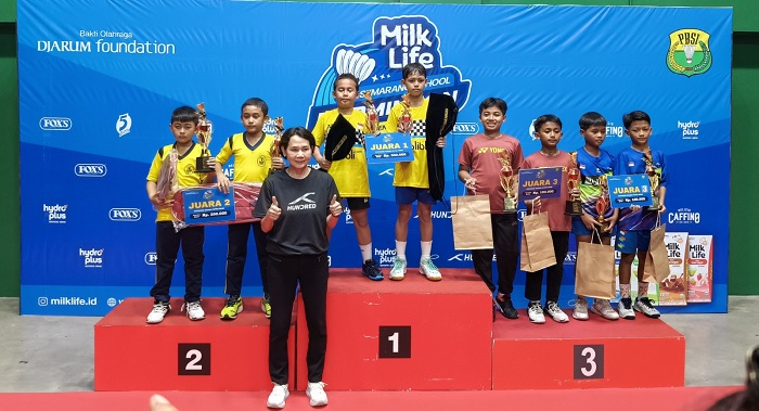 SDN Ngijo 01 Sabet Dua Emas di MilkLife Semarang School Badminton Tournament 2025