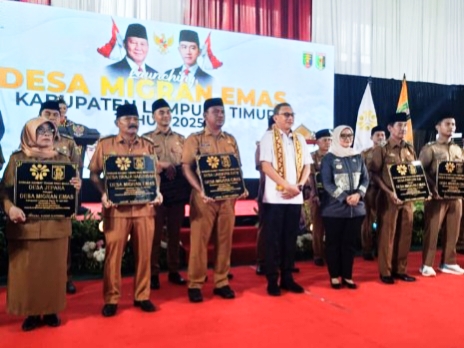 Menteri P2MI dan Bupati Launching 20 Desa Migran Emas di Lamtim