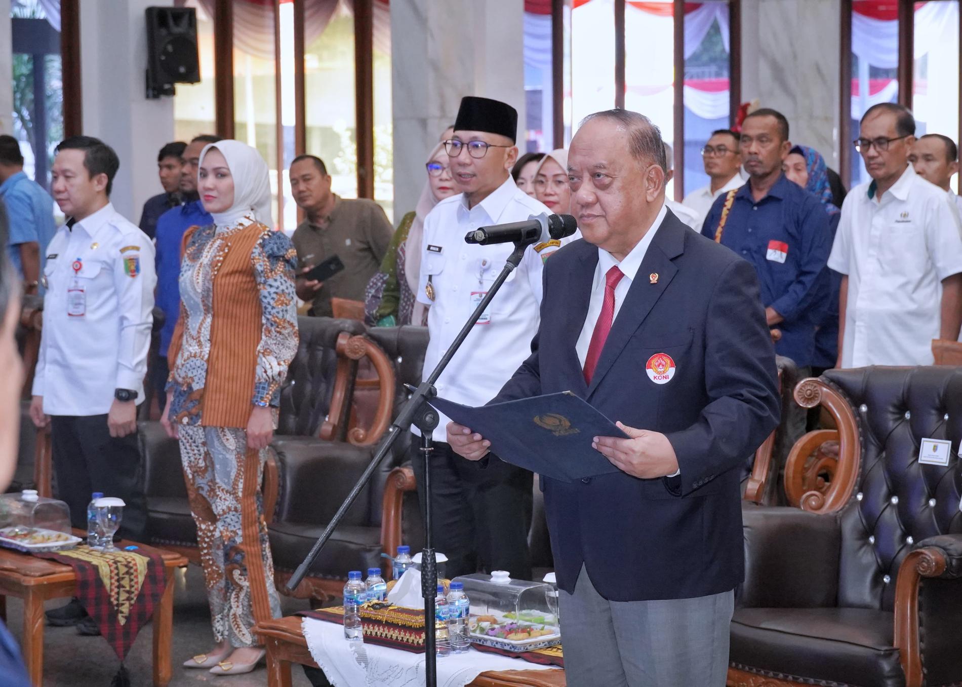 Pengurus KONI Lampung Resmi Dikukuhkan, Gubernur Dorong Peran Aktif KONI Pada Pembangunan Bidang Olahraga