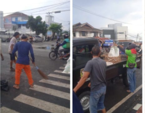 DLH Kota Balam Ikut Bersihkan Sampah Usai Demo Aliansi Lampung Melawan