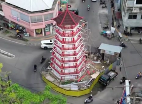 Bandarlampung Punya Ikon Wisata Baru, Tugu Pagoda Hampir Rampung