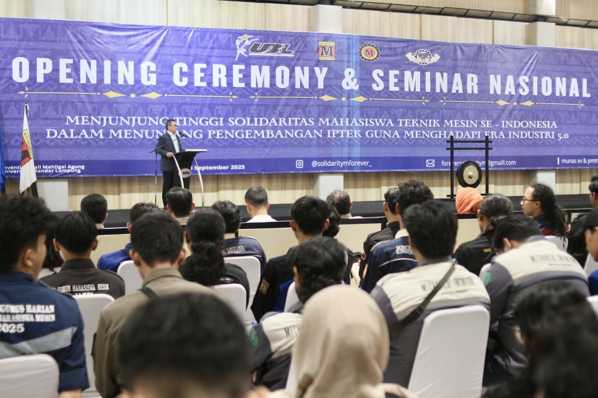 Ratusan Mahasiswa Teknik Mesin se-Indonesia Berkumpul di UBL, Bahas Inovasi dan Masa Depan Industri