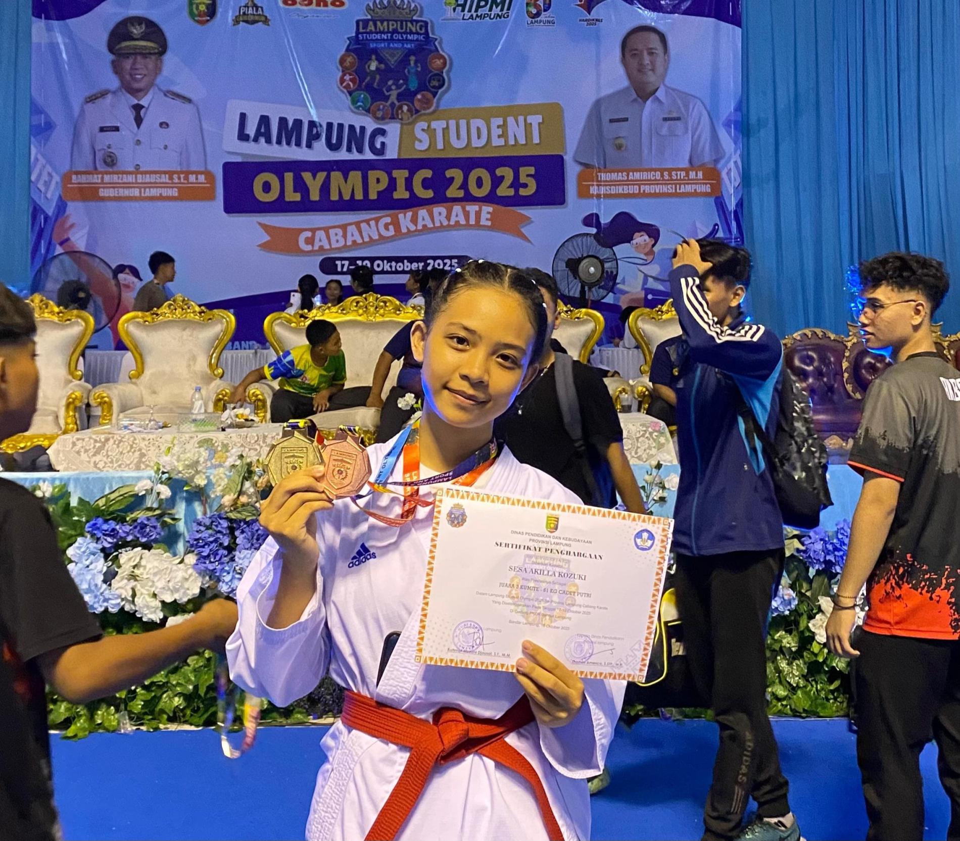 Karateka SMAN Way Jepara Sabet Sejumlah Medali Lampung Student Olympic 2025