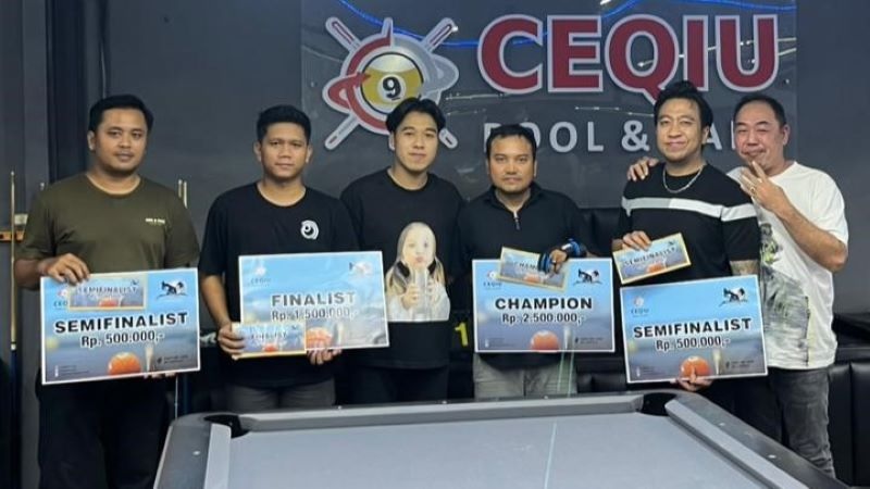 Fahmi Berjaya di Ajang Biliar Akhir Tahun Ceqiu 10 Ball Tournament