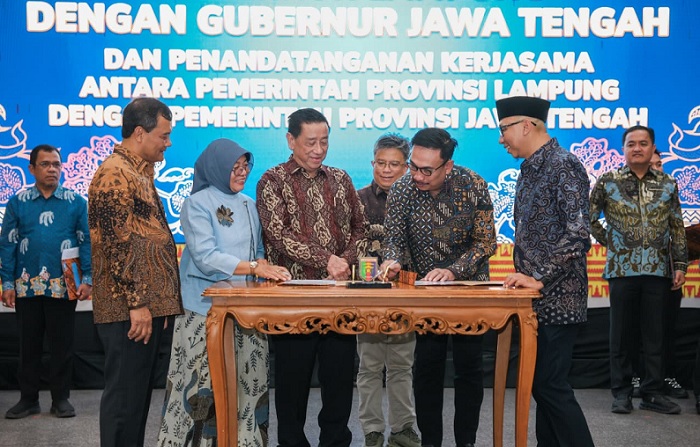 Tumbuhkan Pusat Ekonomi Baru, Jateng - Lampung Teken 11 Kerja Sama Lintas Sektor