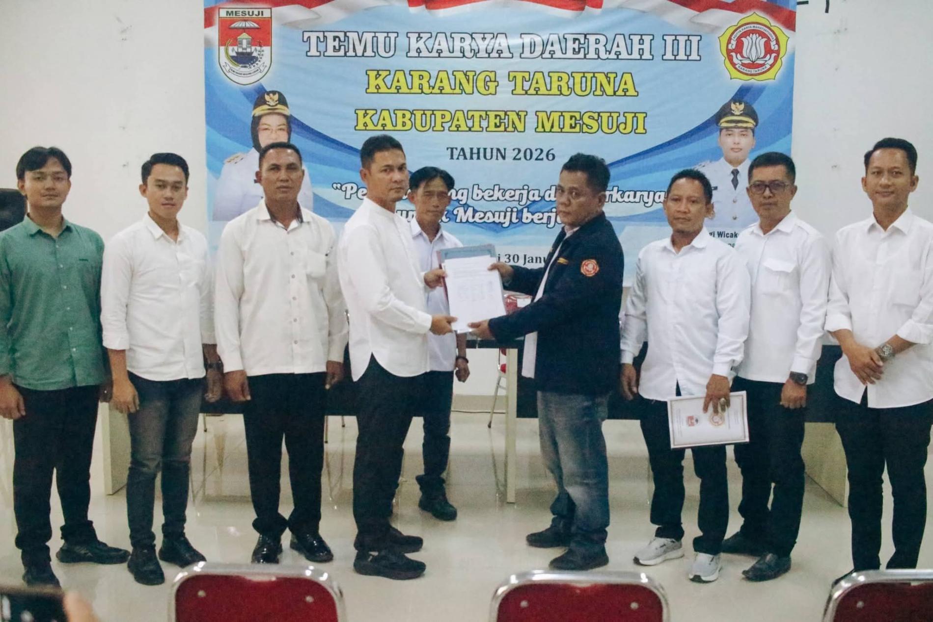 Aris Fadila Terpilih sebagai Ketua Karang Taruna Kabupaten Mesuji