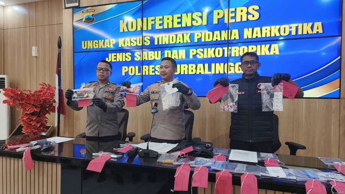 Polres Purbalingga Ungkap Dua Kasus Narkoba, Sabu 9,4 Gram dan 388 Butir Psikotropika Disita