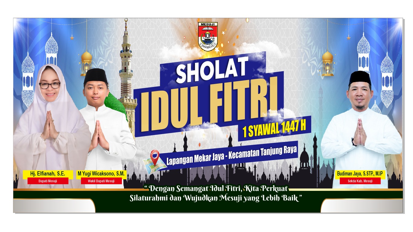 Bupati dan Wakil Bupati Mesuji di Jadwalkan Salat Idulfitri Dilapangan Mekar Jaya