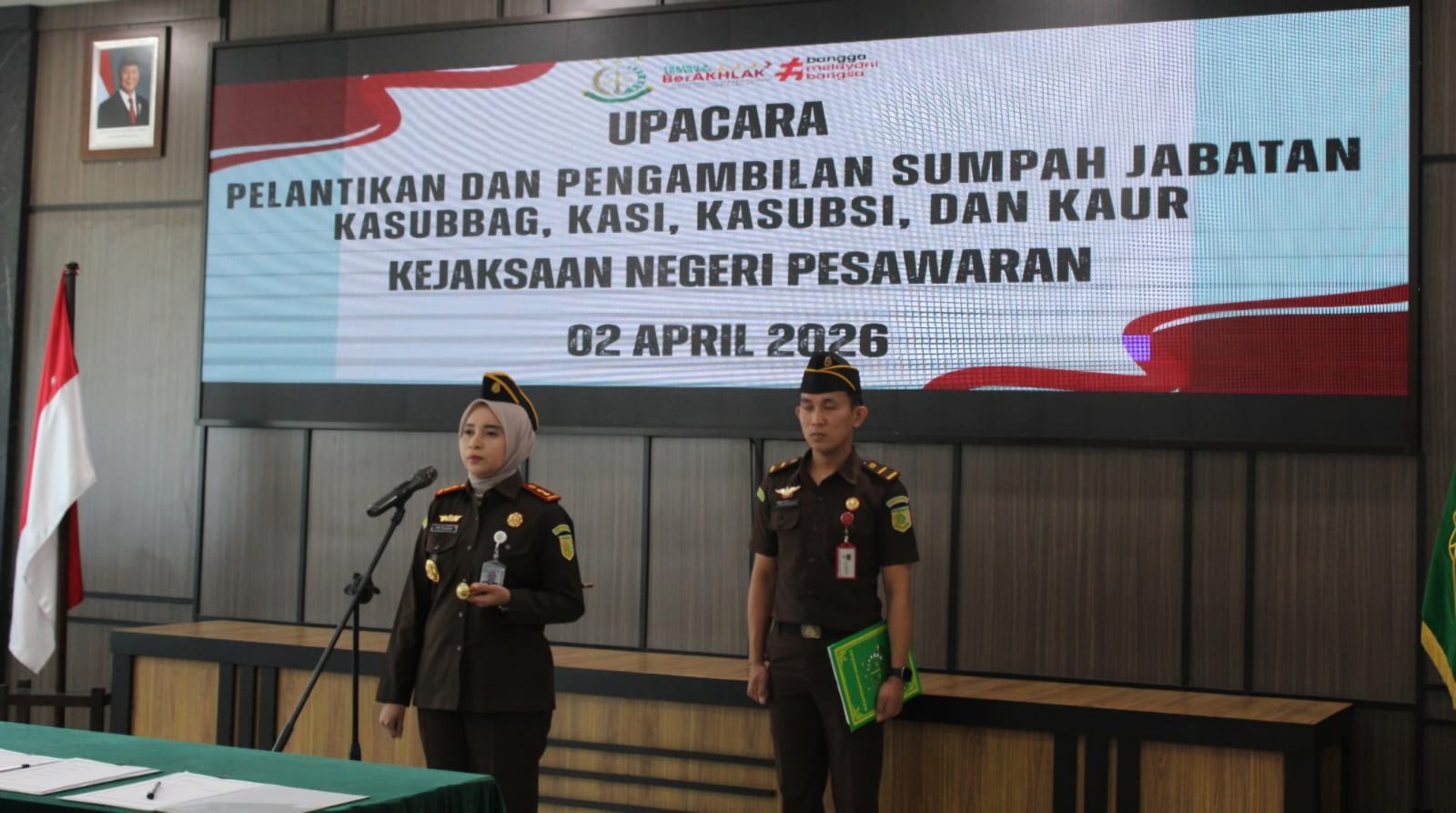 Sertijab Pejabat Kejari Pesawaran, Sejumlah Kasi Turut Alih Tugas
